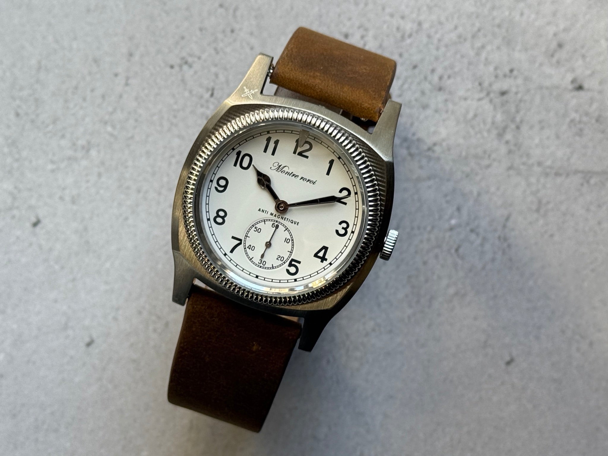 Big turtle small second brown genuine leather crazy horse strap