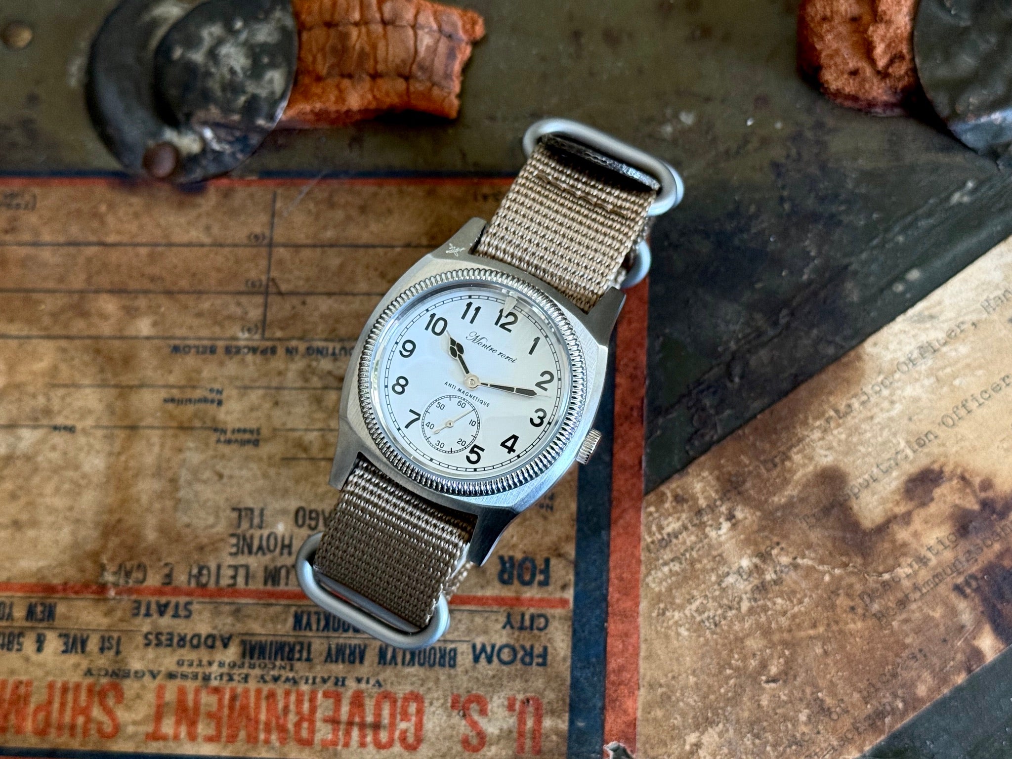 Big turtle small second brown genuine leather crazy horse strap