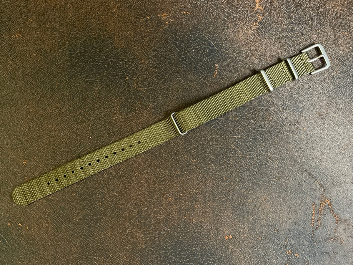 16mm wide, green nylon strap
