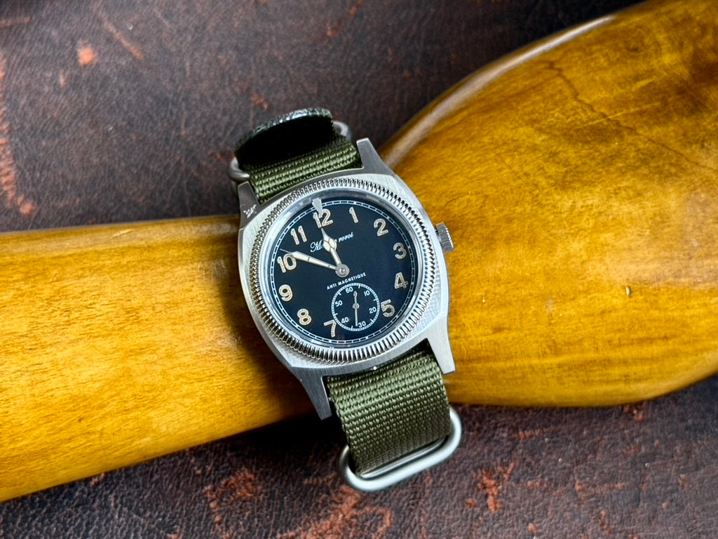 Big turtle small second brown genuine leather crazy horse strap