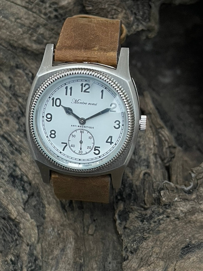 Big turtle small second brown genuine leather crazy horse strap