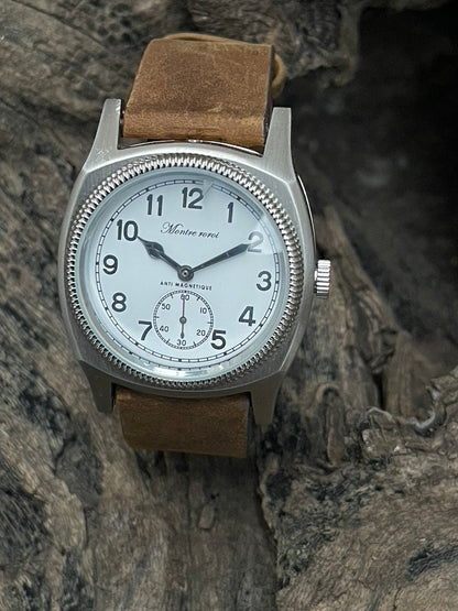 Big turtle small second brown genuine leather crazy horse strap