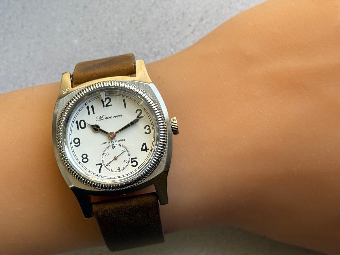 Big turtle small second brown genuine leather crazy horse strap