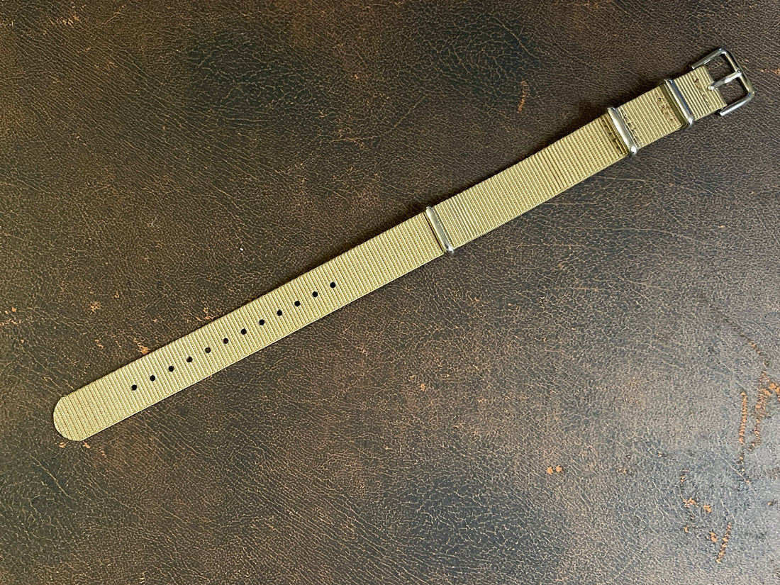 16mm width Khaki (desert color) nylon NATO strap