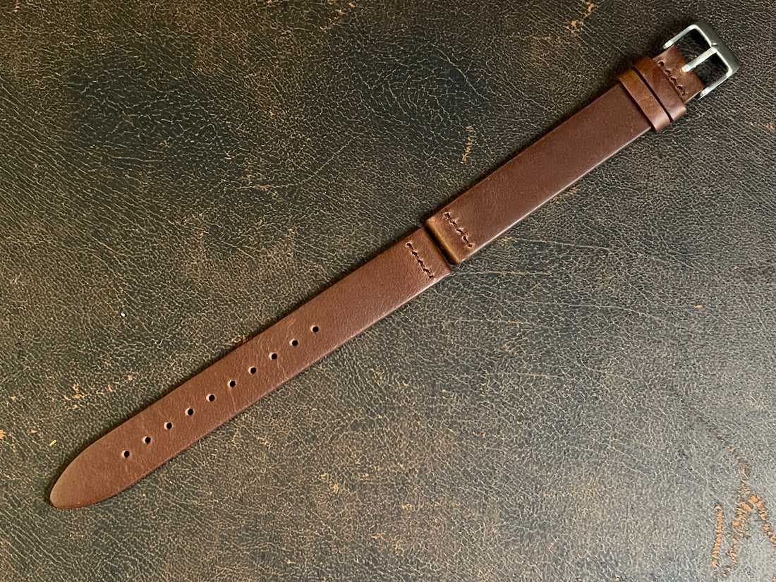 16mm width genuine leather brown strap