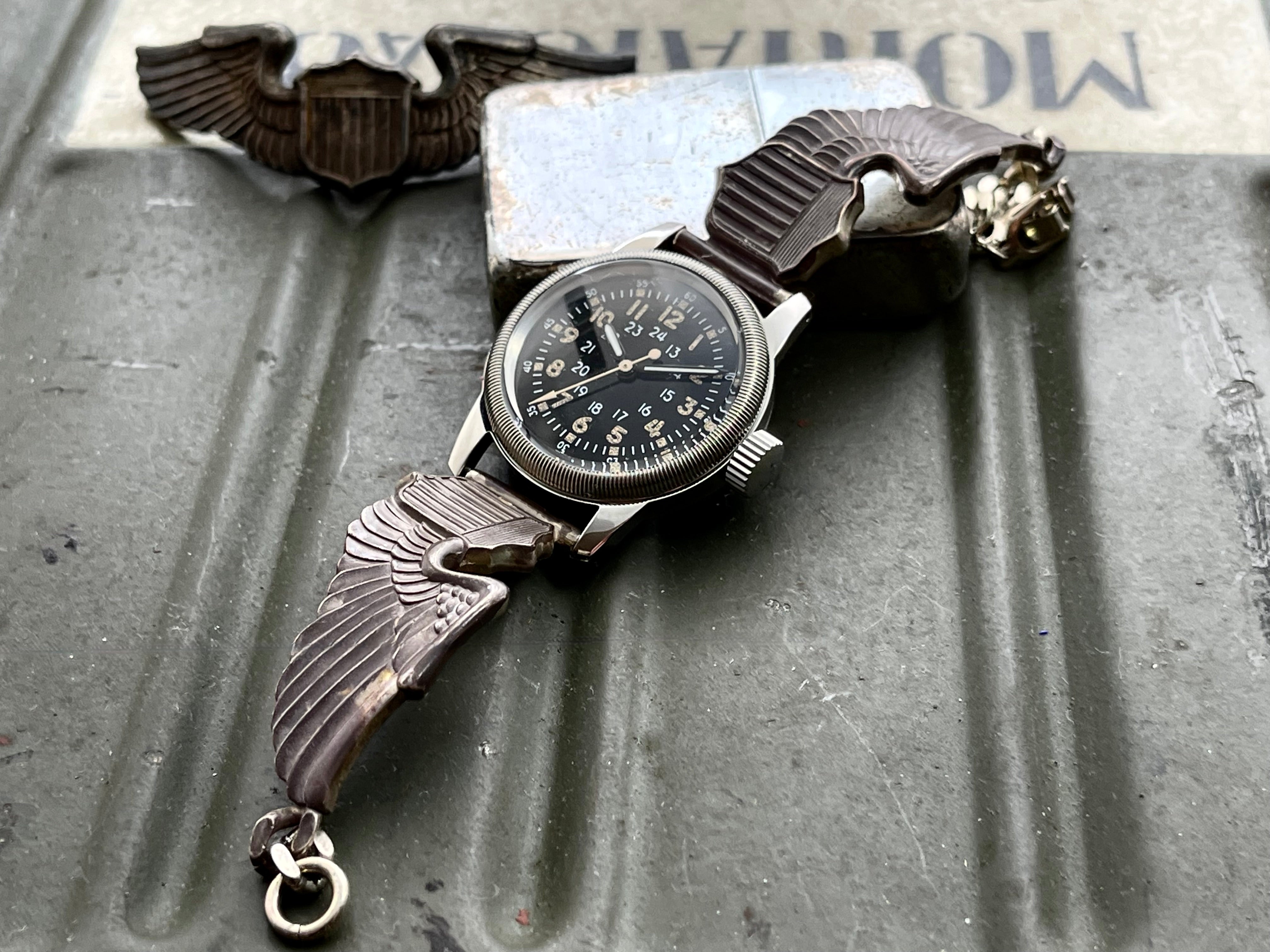 TYPE A-17 vintage 925 Silver Pilot wing – M.R.M.W Montre Roroi Military  Watch