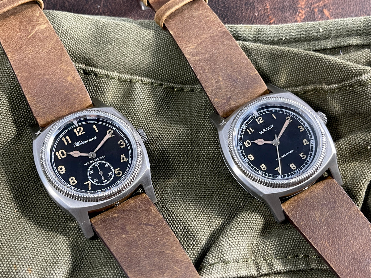 Big turtle small second brown genuine leather crazy horse strap
