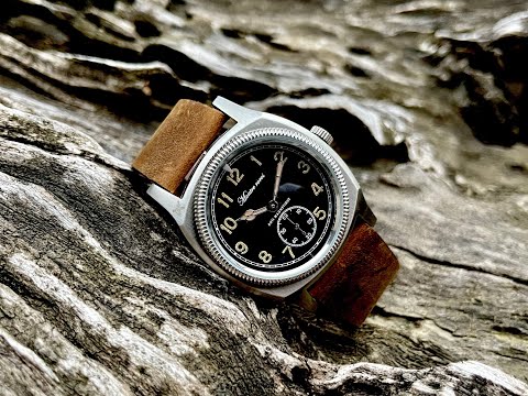 Big turtle small second brown genuine leather crazy horse strap