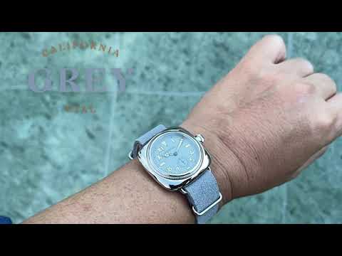 Cushion watch California dial smoky grey